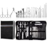 Juego de cortaúñas Juego de manicura Cortaúñas de acero inoxidable Herramienta de manicura, 26 In 1 Black