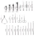 Juego de cortaúñas Juego de manicura Cortaúñas de acero inoxidable Herramienta de manicura, 26 In 1 Black - Imagen 3