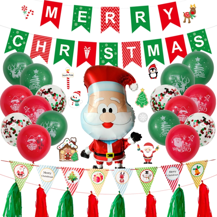 TBD0595472301B.jpg Juego de globos de decoración de fiesta de ventana de globo de película de aluminio con bandera navideña, Gift, Cute Elderly - Imagen 1