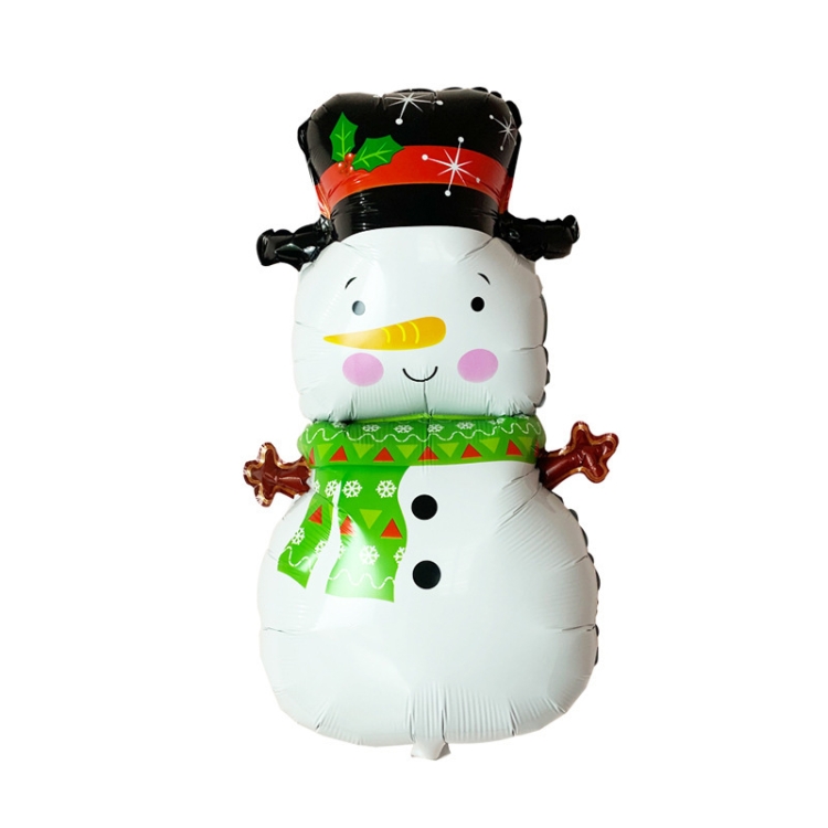 TBD0595473309.jpg 10 globos de película de aluminio para decoración navideña, estilo:, Hat Snowman - Imagen 1