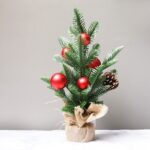 SYCT74 Decoraciones Navideñas Mini Árbol de Navidad Blanco PE Frutos Rojos, 40cm, 50cm
