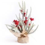 SYAF19 33cm Decoraciones navideñas Nieve PE Mini Árbol de Navidad Planta