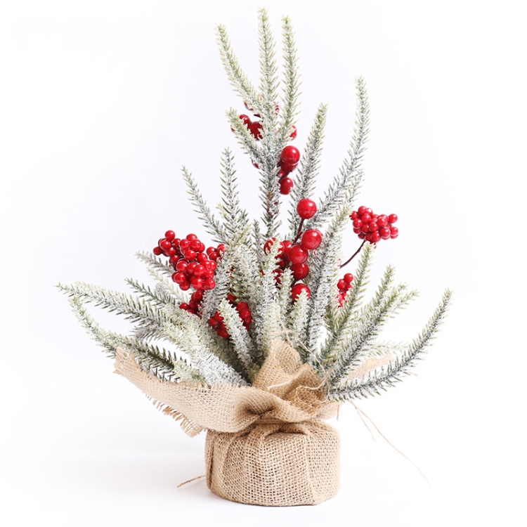 TBD0595696201A.jpg SYAF19 33cm Decoraciones navideñas Nieve PE Mini Árbol de Navidad Planta - Imagen 1
