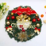 Decoración de Navidad Guirnalda Guirnalda Colgante de puerta de ratán, Double Clock