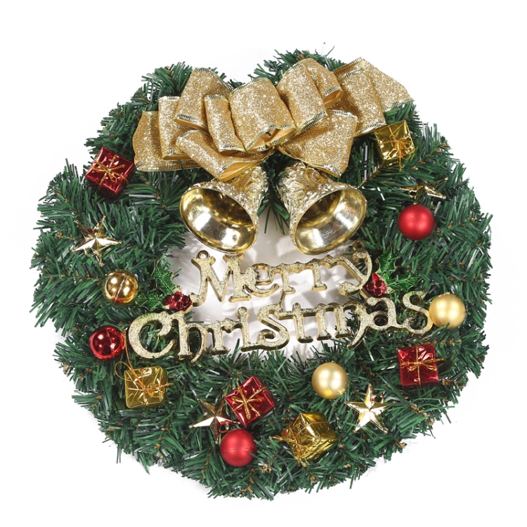TBD0595697904.jpg Decoración de Navidad Guirnalda Guirnalda Colgante de puerta de ratán, Gold - Imagen 1