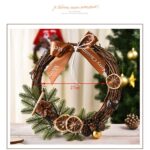 Decoración de Navidad Guirnalda Guirnalda Colgante de puerta de ratán, Gold - Imagen 3
