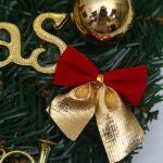 Decoración de Navidad Guirnalda Guirnalda Colgante de puerta de ratán, Gold - Imagen 4