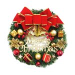 Decoración de Navidad Guirnalda Guirnalda Colgante de puerta de ratán, Double Bell Gift Pack