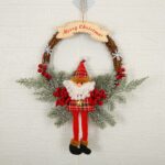 Decoración de Navidad Guirnalda Guirnalda Colgante de puerta de ratán, Big Branch, Old Man