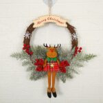 Decoración de Navidad Guirnalda Guirnalda Colgante de puerta de ratán, Bulls