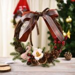 Decoración de Navidad Guirnalda Guirnalda Colgante de puerta de ratán, Swan