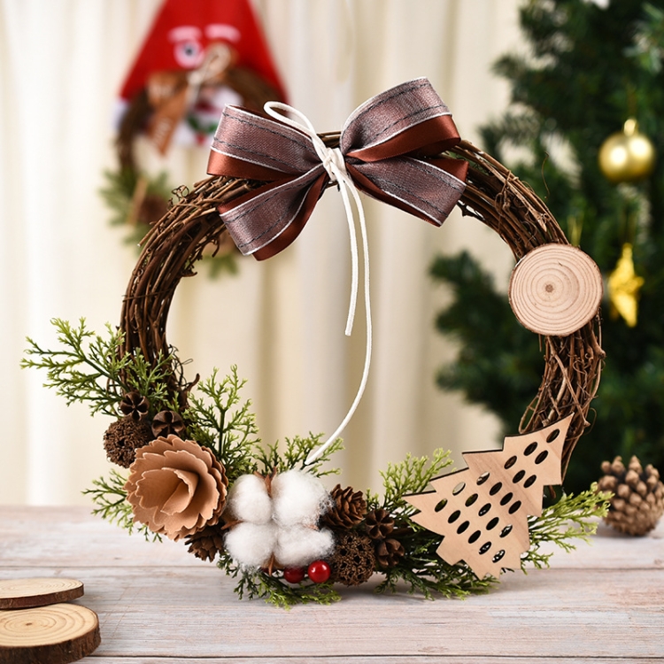 TBD0595697912.jpg Decoración de Navidad Guirnalda Guirnalda Colgante de puerta de ratán, Cotton - Imagen 1