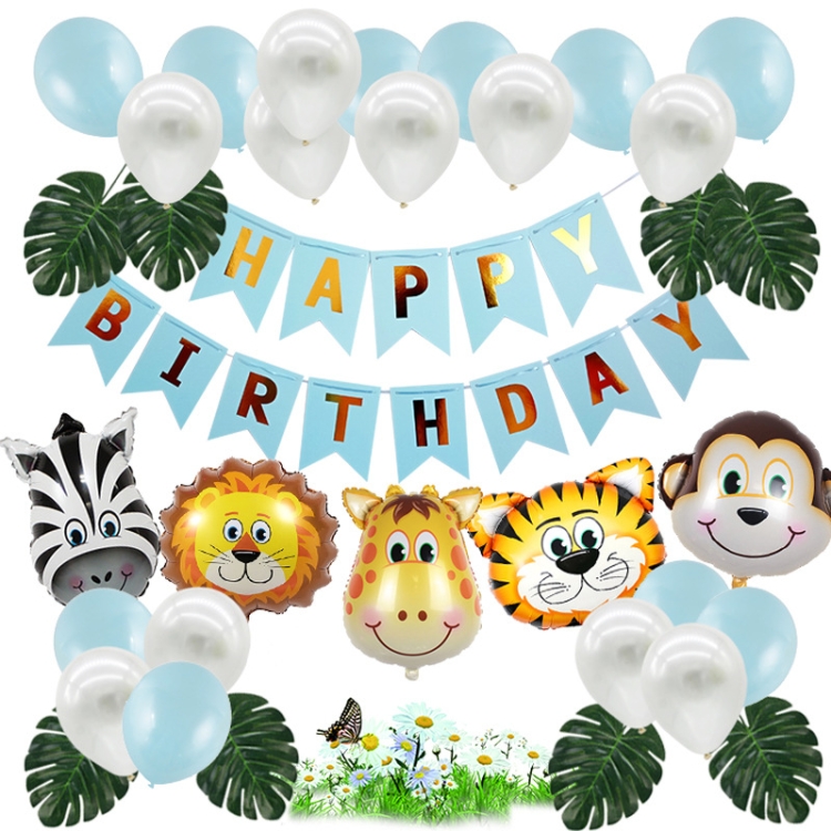 TBD0595700001A.jpg Juego de globos de decoración de cumpleaños para niños con tema de animales del bosque 5170 - Imagen 1