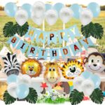 Juego de globos de decoración de cumpleaños para niños con tema de animales del bosque 5170 - Imagen 3