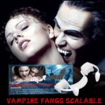 4 piezas de decoración de Halloween, dientes de vampiro, dientes de zombi retráctiles, embalaje:, OPP - Imagen 3