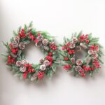 SYWA39 Guirnalda de decoración de Navidad PE Guirnalda de Navidad de fruta de pino blanco, 40cm, 50cm - Imagen 2