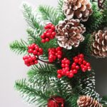 SYWA39 Guirnalda de decoración de Navidad PE Guirnalda de Navidad de fruta de pino blanco, 40cm, 50cm - Imagen 3
