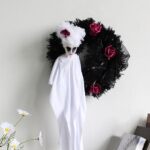 Fantasma de Halloween para colgar en la puerta, adornos colgantes para fiesta de terror, decoración de casa embrujada, White Ghost, Black Ghost - Imagen 2