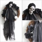 Fantasma de Halloween para colgar en la puerta, adornos colgantes para fiesta de terror, decoración de casa embrujada, White Ghost, Black Ghost - Imagen 5