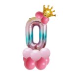 2 juegos T2001 Gradiente de cumpleaños Corona digital Juego de globos de película de aluminio