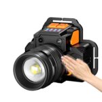 SASQUATCH T50 Carga USB Sensor inteligente Luz de pesca montada en la cabeza Zoom Faro Lámpara de mineros al aire libre, estilo:, T8  (2 x 1200MA  Battery)