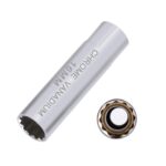 2 piezas de llave de manga de bujía de coche, herramienta de desmontaje de llamas finas, especificación:, 16mm (Magnetic)