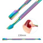 3 sets Removedor de uñas de titanio de color 2 en 1 Conjunto de acero inoxidable Juego de empuje de piel muerta de doble cabeza - Imagen 4