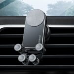 Soporte de Metal Oatsbasf Car Gravity, soporte de teléfono móvil escalable y estable, pantalla plegable, soporte exclusivo para teléfono móvil, Folding Screen Outlet Black