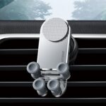Soporte de Metal Oatsbasf Car Gravity, soporte de teléfono móvil escalable y estable, pantalla plegable, soporte exclusivo para teléfono móvil, Folding Screen Outlet Silver
