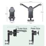 Soporte de Metal Oatsbasf Car Gravity, soporte de teléfono móvil escalable y estable, pantalla plegable, soporte exclusivo para teléfono móvil, Folding Screen Outlet Black - Imagen 3