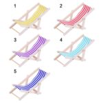2 uds. 1:12 tumbona de playa modelo de simulación escena de playa al aire libre accesorios de disparo se pueden plegar, Beach Lounge Chair(Sky Blue) - Imagen 2