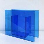 Accesorios para fotos de adorno de fondo de estudio, Blue Square Acrylic Ornament
