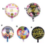 10 globos redondos de película de aluminio de feliz cumpleaños de 18 pulgadas, globos de decoración de escena de fiesta de cumpleaños, A, B, C, D, E, F, G, H, I, J, K, L, M, N, P, Q, R - Imagen 2