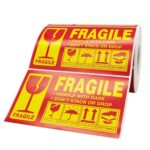 Precaución Advertencia Embalaje Transporte Etiqueta adhesiva Pegatinas frágiles, 127x76mm