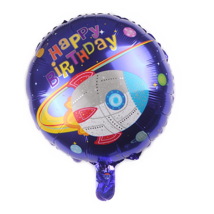 TBD0595937003.jpg 10 globos de película de aluminio espacial para niños que decoran globos de decoración de fiesta de cumpleaños, estilo:, Round Rocket - Imagen 1