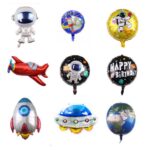 10 globos de película de aluminio espacial para niños que decoran globos de decoración de fiesta de cumpleaños, estilo:, Blue - Imagen 2