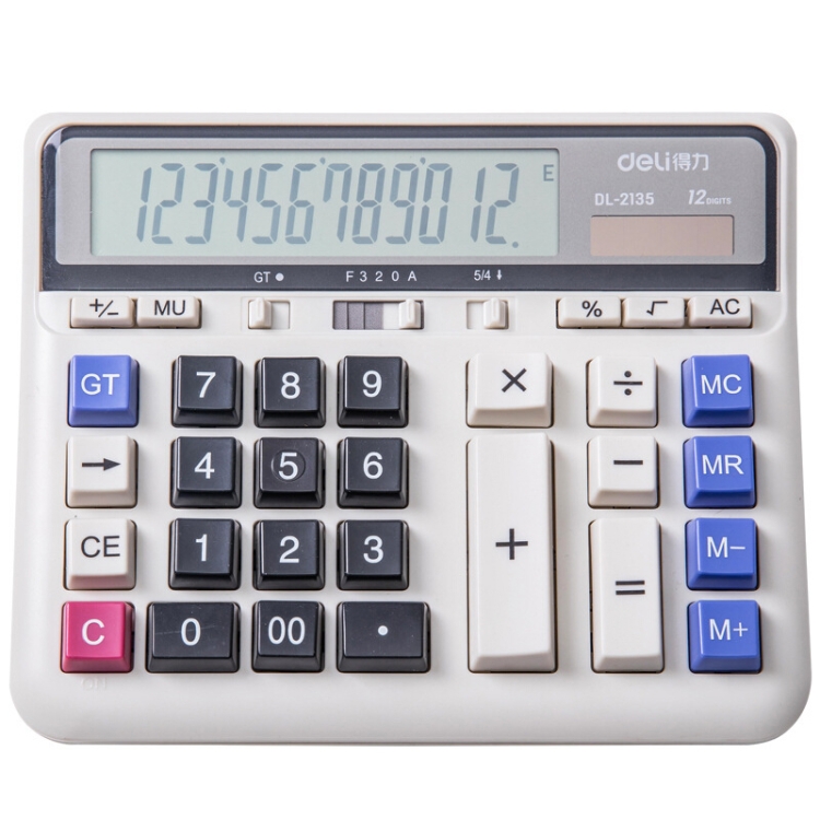 TBD0596201201A.jpg Deli 2135 Computadora Teclado Calculadora Botón grande Banco Oficina Finanzas Contabilidad Calculadora solar, 2135 - Imagen 1