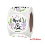 Rollo de 5 uds. De pegatinas florales de agradecimiento, etiqueta de embalaje de regalo de fiesta de cumpleaños, 38mm / 1.5 Inch - Imagen 2