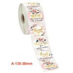 5 uds rollo Floral gracias pegatinas boda fiesta decoración pegatinas, 3.8cm / 1.5 Inch - Imagen 3