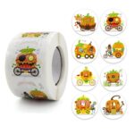 Etiqueta engomada del coche de la calabaza de Halloween de 5 uds. Etiqueta engomada de la decoración del arte del regalo de vacaciones, 3.8cm / 1.5 Inch