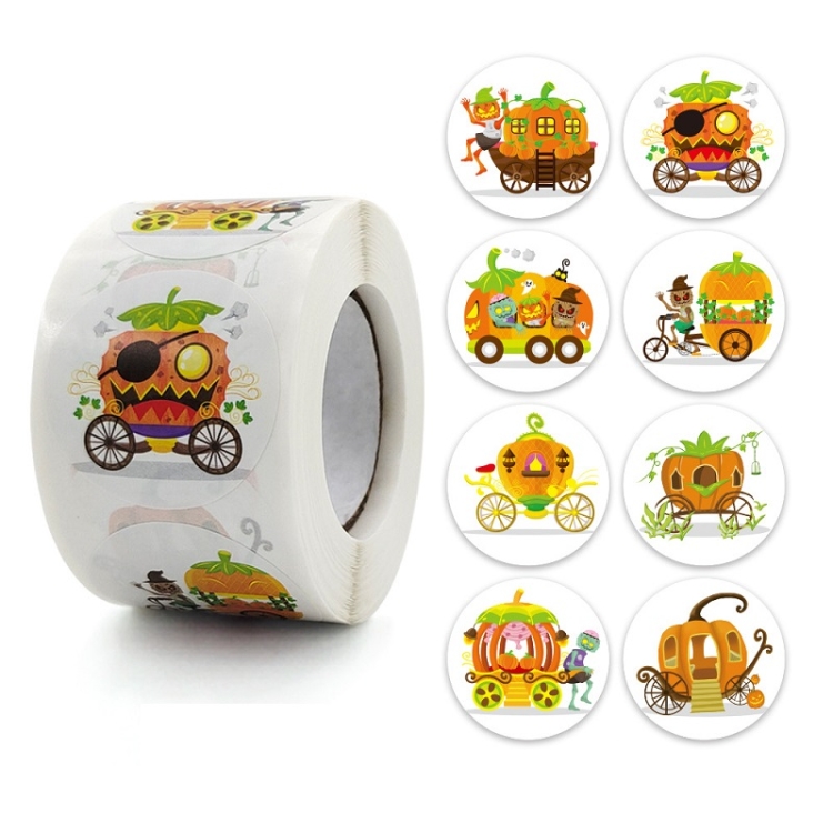 TBD0596205401A.jpg Etiqueta engomada del coche de la calabaza de Halloween de 5 uds. Etiqueta engomada de la decoración del arte del regalo de vacaciones, 3.8cm / 1.5 Inch - Imagen 1