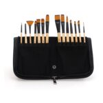 XILEYW 14 PCS / Set Pinceles para pintura acrílica Gouache de acuarela de lana de nailon amarillo, 14 PCS/Set Paint Brushes - Imagen 2