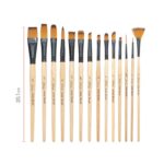 XILEYW 14 PCS / Set Pinceles para pintura acrílica Gouache de acuarela de lana de nailon amarillo, 14 PCS/Set Paint Brushes - Imagen 3