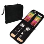2 bolsas de almacenamiento de plomo de color de lápiz de boceto de cortina de pluma plegable de lona de 36 agujeros, 36-Hole Storage Bag
