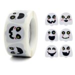 10 PCS Halloween Fantasma Emoji Pegatinas Niños Regalo Decoración Alimentos Sellado Pegatinas, 25x25mm