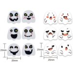 10 PCS Halloween Fantasma Emoji Pegatinas Niños Regalo Decoración Alimentos Sellado Pegatinas, 25x25mm - Imagen 3