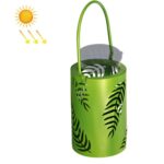 Linterna de hierro de hoja hueca para decoración de jardín impermeable al aire libre con luz solar para césped L3337, Green Leaves