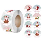 Etiqueta de regalo autoadhesiva de la etiqueta engomada de Papá Noel de Navidad, LG-210922-38-005