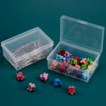 20 PCS Caja de almacenamiento transparente rectangular Caja de envasado universal de plástico con piezas de cubierta Accesorios Caja de almacenamiento - Imagen 4