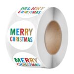 LG-210730-38-005 Etiquetas adhesivas navideñas para regalo en rollos con letras coloridas, LG-210730-38-005